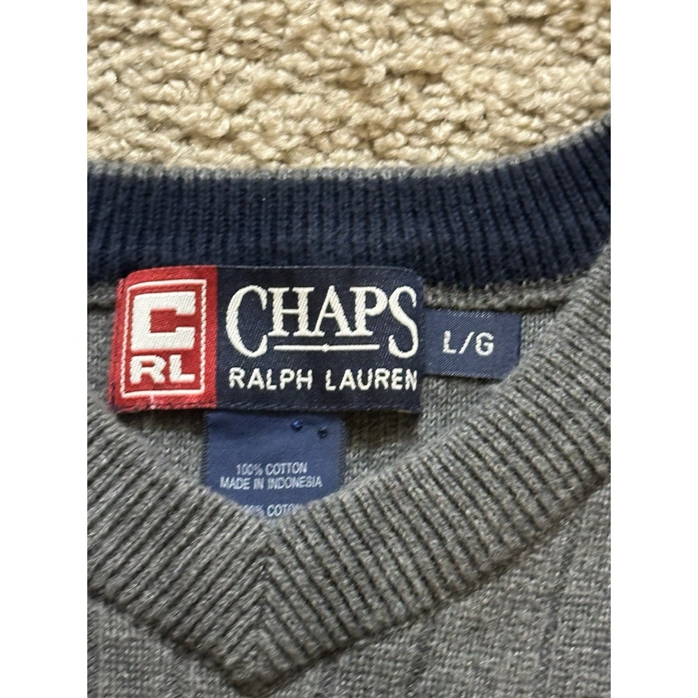 Men's CHAPS By Ralph Lauren V Neck Knitted‎ Sweater Vest - Large - Picture 3 of 3